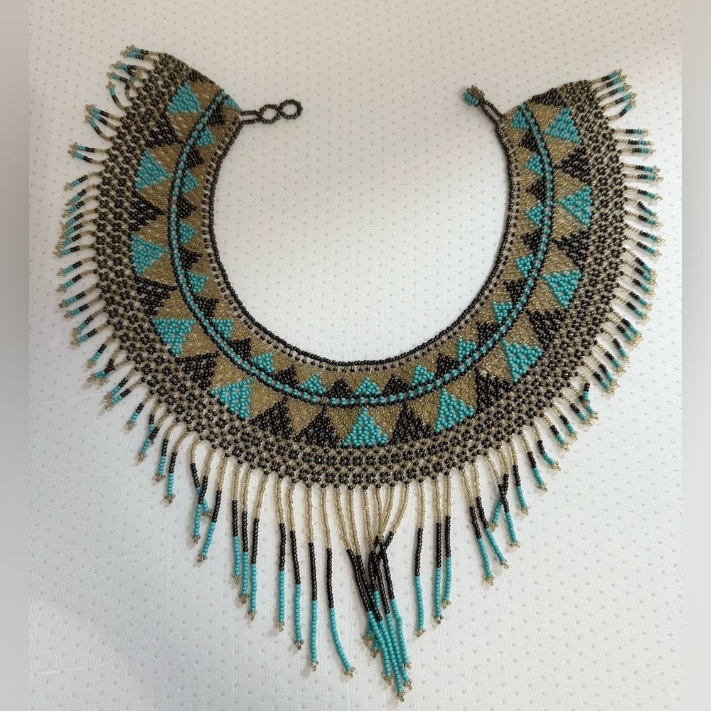 Mexican Beaded Bib Necklace